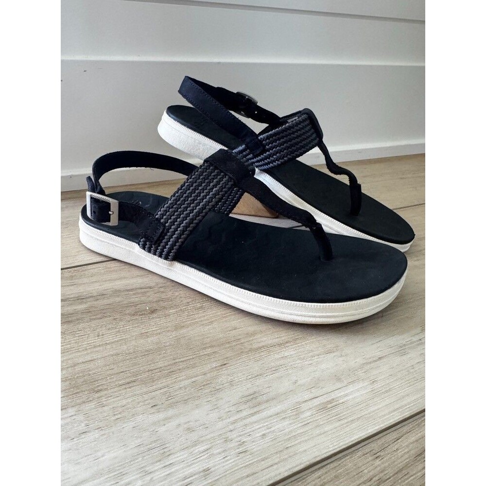 Sperry Adriatic Black T Strap Slingback Sandals Women's Size 8 Classic Coastal